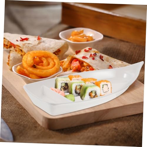 Bandeja japonesa para sushi melamina forma barco miniatura 5