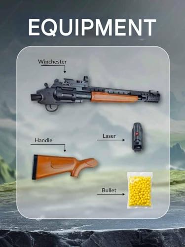 Image of SHAKTISM BB Bullet Gun Toy, Mechanical Pump-Action Shotgun, 65.5 x 4 x 7 cm, with 20 Plastic Bullets, Durable Plastic and Metal Construction
