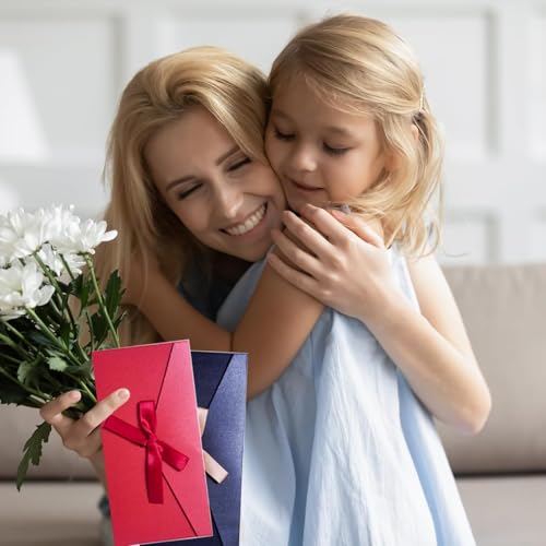 24 Stück Briefumschläge Kraftpapier Bunt,Farbige Umschläge mit Band,Briefumschläge Bunt mit Bändern,Geschenkumschlag ohne Fenster für handgefertigte Einladungen,Hochzeits- oder Festival-Karten