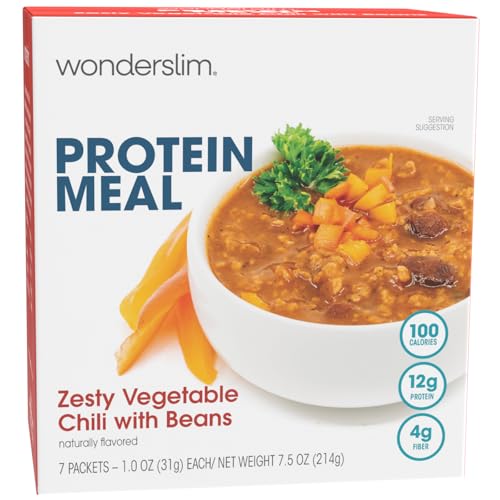 WonderSlim Protein Meal, Zesty Vegetable Chili w/Beans, 12g Prote...