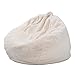 Sac de Haricot Pouf Coussin de Sol Siège Poire, Couverture de Meuble Pouf géant Housse de Pouf Sofa en Doux et Confortable Poils de Lapin à la Main, sans Remplissage, 39 * 47",Blanc