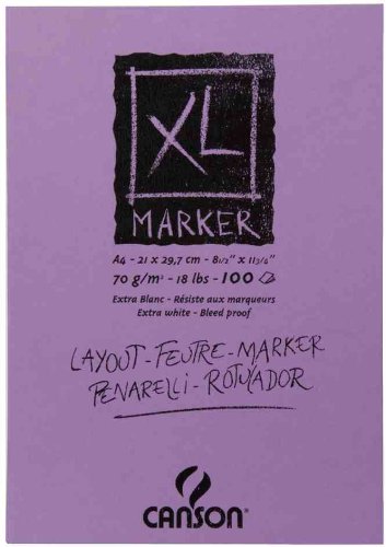 'CANSON Set 6 Blöcke 100 Blatt Skizzenbuch "XL Marker A3 70 g weiß