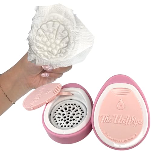The UnWipe Textured Portable Septic-Safe Tush Cleaning Instead of Flushable or Baby Wipes Pink