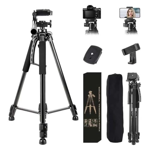 STEUGO 61" Camera Tripod Stand, Foldable Aluminum Tripod, 360° Ball Head Detachable Camera Tripod, Spotting Scope Tripod with Carry Bag, Support Canon,Sony,Nikon,DSLR Camera, Cellphone (Black)