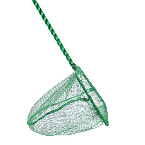 Image of Lpraer 4in 5in 6in Aquarium Fish Net Green Fine Mesh Nylon Net Collection with 11 inch Long Handle Square Quick Catch Fish Net for Fish Tank