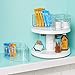 YouCopia Crazy Susan Two Tier Turntable, Divided Lazy Susan Organizer with 3 Clear Bins for Cabinet and Pantry Storage