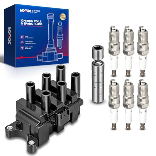 Image of KAX Ignition Coils and 6Pcs Iridium Spark Plugs w /Tool Kit for Ford Taurus 2001-2006, Ranger 2001-2004 V6 3.0L, Mercury Sable 2001 2003-2005, Mazda B3000 2001, 3.0L Replace# FD498 3689 | (w /tool) Ranger 2001-2004 3.0L, Sable 2001,2003-2005 3.0L, B3000 2001 3.0L FD498