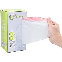 Orino Ultra Strong Garbage Bags 8 Gallon Trash Can Liners for Kitchen and Office Unscented White Drawstring Trash Bags, 60 Count 0.74 mil 22" x 24"