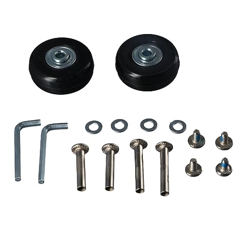 2Pcs Black Suitcase Luggage Wheels Replacement Kit, 45mm18mm Axles Inline Outdoor Skate Replacement Wheels