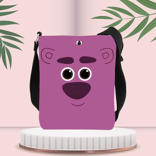 Purple Bear Crossbody Bag Cartoon Fan Gift Cross Body Cell Phone Bucket Wallet Bag with Shoulder Strap3