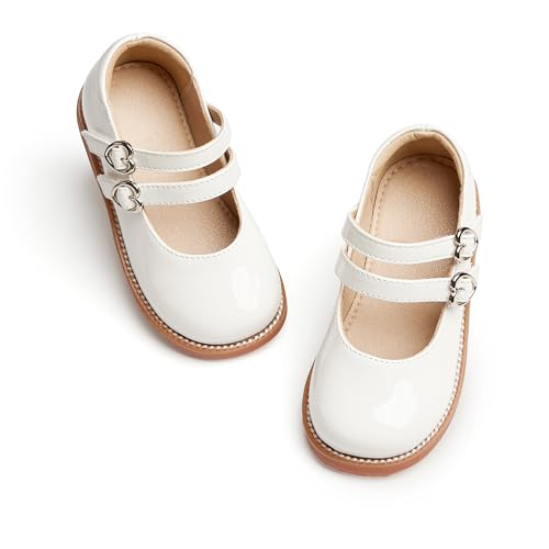 Image of GINFIVE Toddler Girls Dress Shoes Little Kids Flats School Mary Janes Shoes