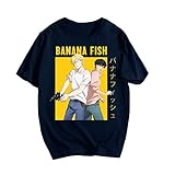 Banana Fish Camiseta Anime Cosplay Disfraz Ash Lynx Eiji Okumura Impreso Camisetas Manga Corta Cuello Redondo Gráfico Camiseta Tops para Hombres Mujeres