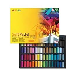 MUNGYO Soft Pastel Set – 64 Vibrant Colors for Artists | Smooth & Blendable | Square Shape