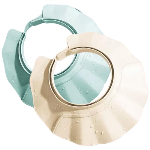 Visera de ducha de 2 piezas, gorro de ducha de bebé para adultos ajustable de 21 niveles con protector de lavado de cabello de bebé de ala ancha para suministros de baño Visera para adultos