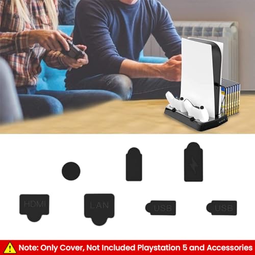 Dust Plug for PS5, 9Pcs Dust Plug Kit for PS5/PS5 Slim Console, PS5 Silicone Dust Plugs Protector Antidust Cover Dustproof Plug for Playstation 5 Disk/Digital Console PS5 Slim Game Console Accessories 8 413jv1bHiGL