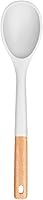 Vista 13 de Cucharas de cocina grandes de silicona, cuchara antiadherente con mango de madera maciza, cucharas de cocina de silicona resistentes al calor
