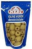 Neri Sottoli - Olive Verdi Denocciolate - Ideali come Condimento per Primi e Secondi piatti, Insalate e come Antipasto - Sapore Delicato e Gustoso - confezione da 185 g