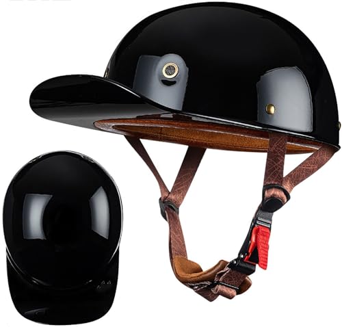 Casco moto jet vintage abierto con viseras protectoras para conducción en moto cruiser M