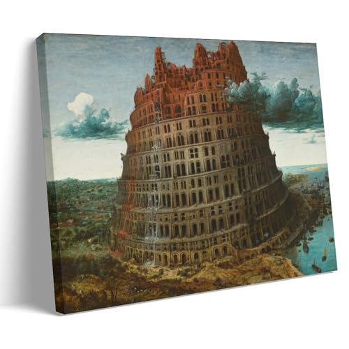 Impression sur toile The Tower of Babel -2 Bruegel 60x90cm