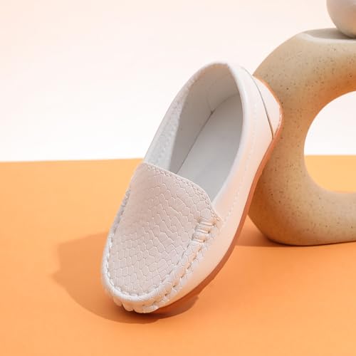 Image of Boys Loafers PU Leather Slip-On Toddler Dress Shoes Non-Slip Sole Kids Moccasins for School Events and Daily Wear