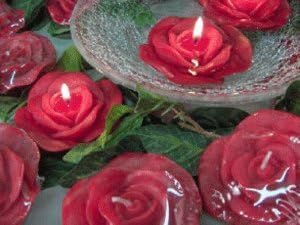 Scented Floating ROSE Candles Wedding Decoration Centerpiece 6 pcs RED