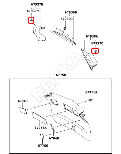 Rexka 30Pcs Door Garnish Moulding Retainer Clip Compatible With Toyota Lexus 67771-58010 Tundra Tacoma Sequoia Rav4 Land Cruiser Highlander C-Hr Yaris Scion Xd #TOP7
