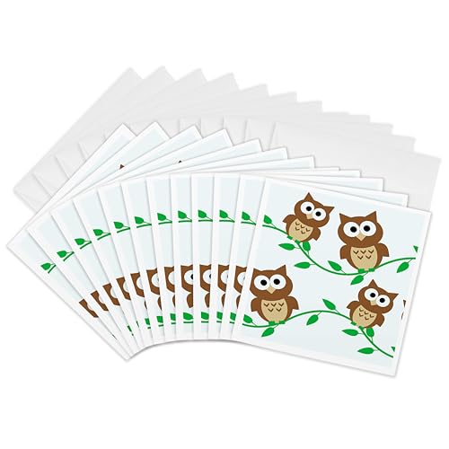 Cartes de vœux hiboux 3dRose Gc_302501_2 pour accompagner vos cadeaux