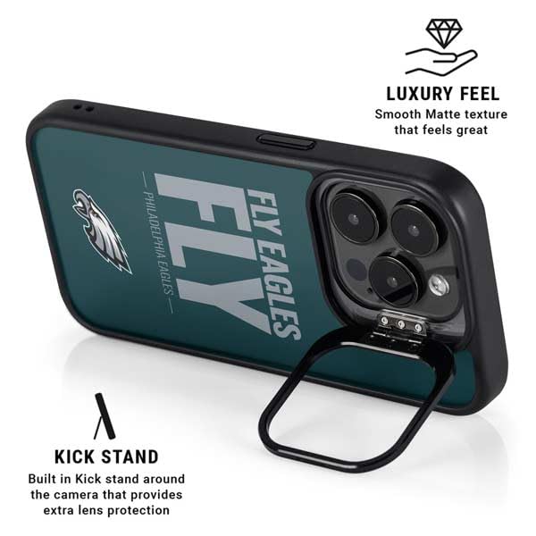 Skinit Kickstand Phone Case Compatible with iPhone 15 Pro Max - Officially Licensed NFL Philadelphia Eagles Team Motto Design