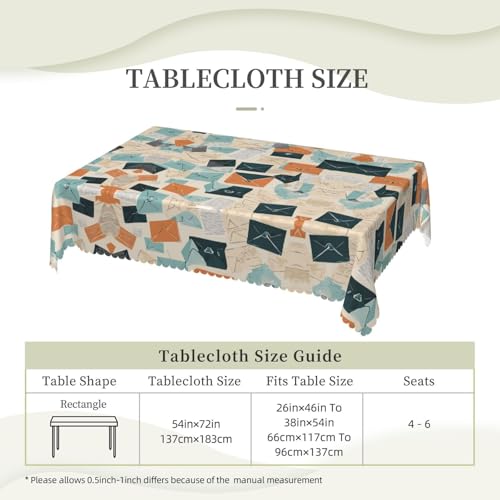 Nappe rectangulaire anti-tache de papeterie postale pour protéger la table de cuisine