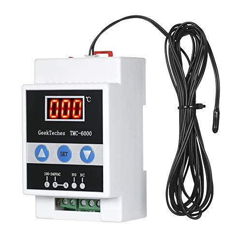 REFURBISHHOUSE TMC-6000 110-240V Guida Rail Termoregolatore Termoregolatore digitale Termostato Refrigerazione Controllo temperatura riscaldamento