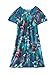 AmeriMark Women's & Women's Plus Abstract House Lounge Dress- Short Sleeve Gown Sleepwear for Ladies, Aqua Multi, 1X