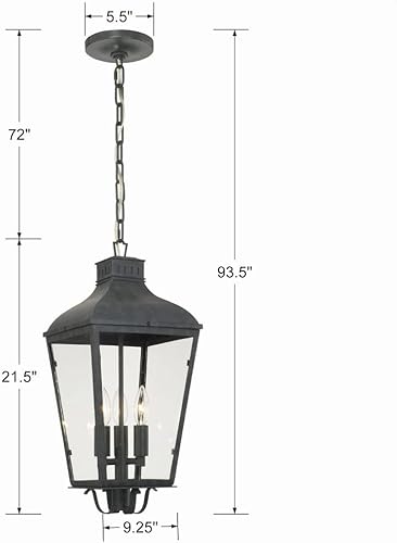 Miniatura 2 de Crystorama Dumont - Lámpara de araña de grafito para exteriores de 3 luces