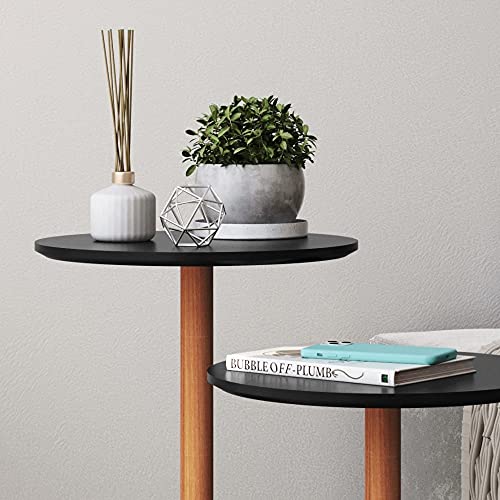 Mesa de Apoio e Mesa Lateral - Kit Duplo PIX - Preto - Mania de Móveis