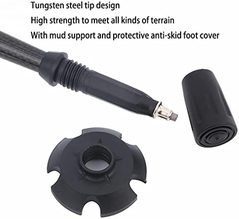 New Carbon Fiber Trekking Pole Metal Lock High-Strength and Ultra-Light Outdoor Hiking Three-Section Telescopic Outer Lock Cane (2PCS)