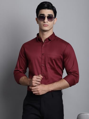 Image of Majestic Man Slim Fit Satin Cotton Formal Shirt for Men