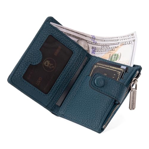 Image of Montana West Wallet Women RFID Blocking Wallets, Card Cases & Money Organizers Wallets with Zipper Coin Pocket, 2 Navy, 4.5 inch x 4 inch x 1 inch, Vintage
