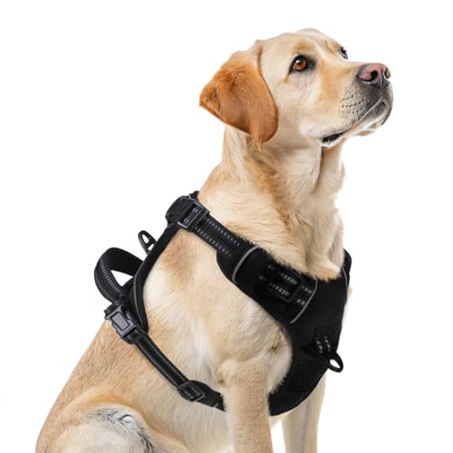 PUPTECK No Pull Dog Harness for Large, Adjustable Reflective Dog Harness with Handle Easy Control,...
