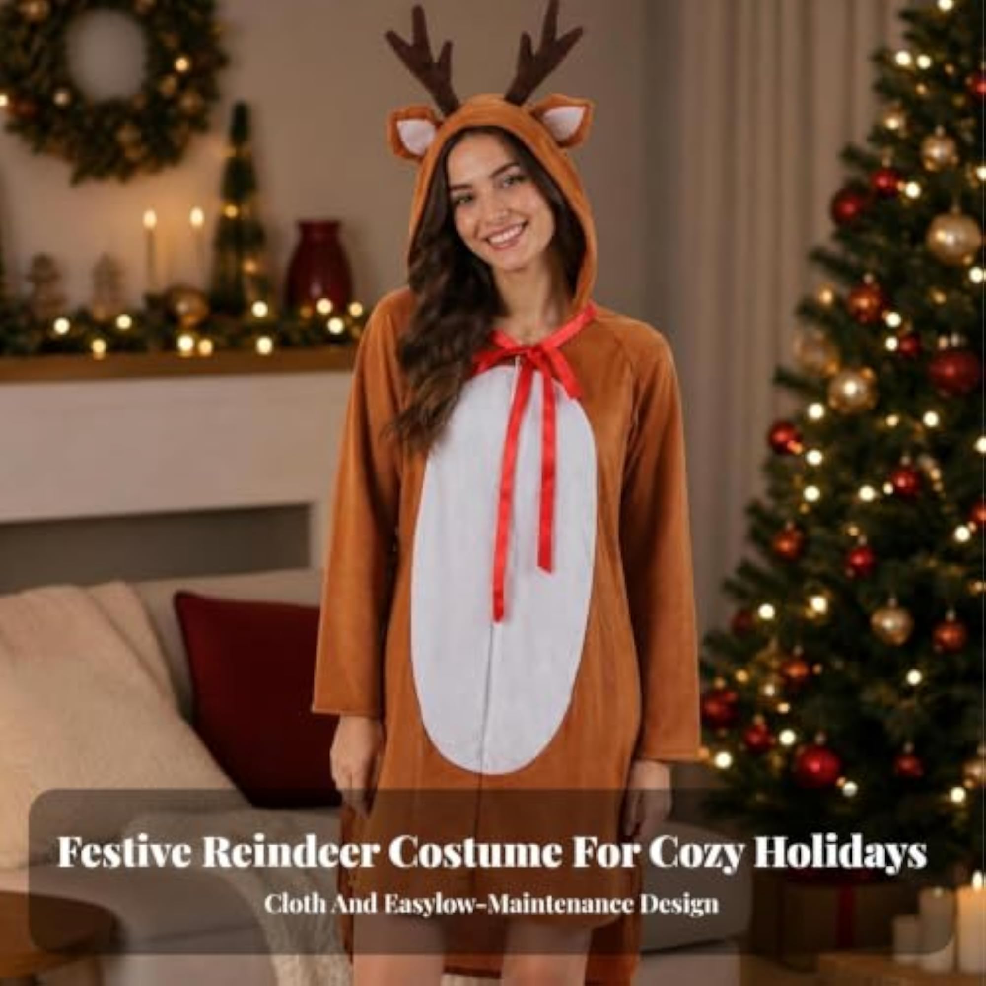 Playful Reindeer Costume for Christmas Parties