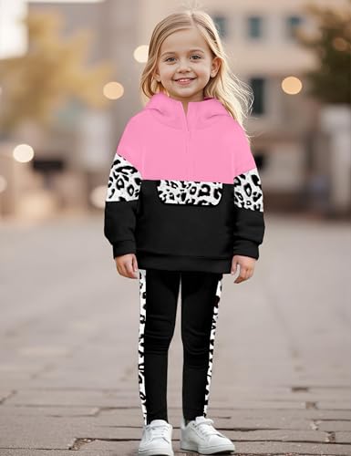 Toddler Girl Clothes Camo 2 Piece Little Girls Clothes Half Zip Up Hoodies Color Block Outfits Sweatshirt Pant Sets