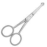 Longitud total: 10,5 cm Tijera para pelos de nariz y orejas - Tijera para barba y bigote - Corte recto - Longitud: 10,5 cm - Acero inoxidable
