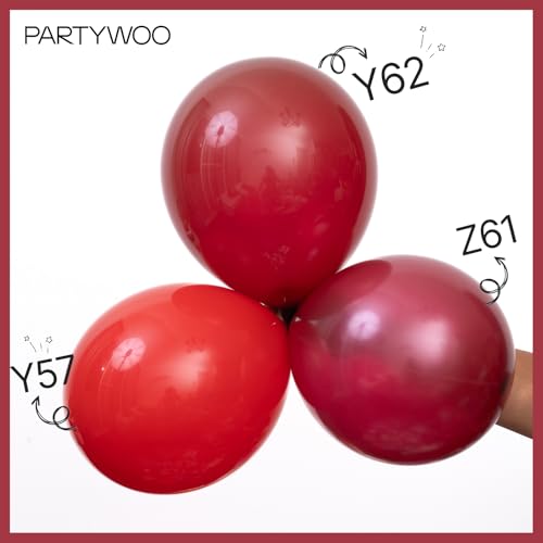 Image of PartyWoo Pearl Burgundy Balloons 140pcs Different Sizes of 18 12 10 5 Inch Dark Red Maroon Wine Colored Balloon Arch Kit Garland for Graduation Wedding Anniversary Birthday Party Decorations Red-Z61