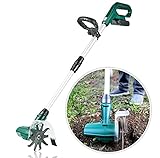 XOBO Rotavator, cultivadores/rotores/cultivadores portátiles inalámbricos de Mano de 20 V para el jardín con batería Recargable/Mango Ajustable, Jardines, huertos, invernaderos