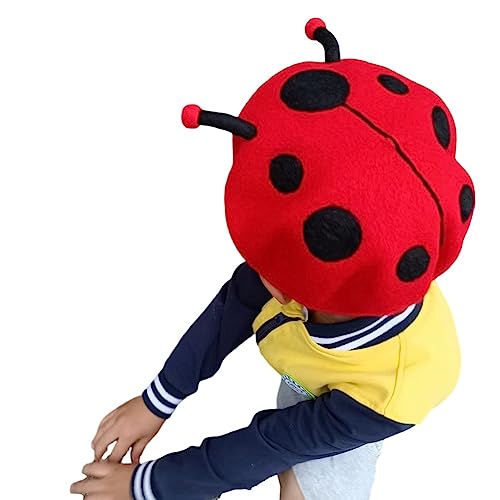 Wool Felt Beret Fun Men Women Ladybug Caps Holiday Festival Party Hat