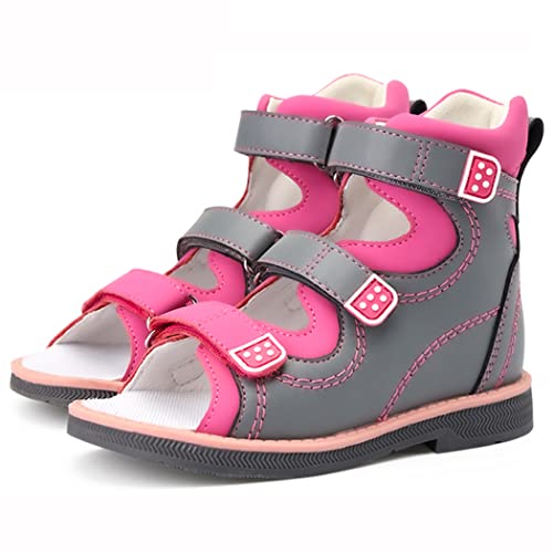 Jsqs Boys Girls Orthopedic Shoes With Arch And Ankle Support, Summer High-Top Children Corrective Sandals, Hallux Valgus Orthopedic Sneaker For Flat Feet,Pink 1,12 Little Kid #TOP1