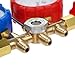 Mulcort AC Manifold Gauge Set, HVAC R134a R32 R22 R410A 3 Way Brass Automotive AC Gauges with Color Coded Hoses Adapter for Refrigerant Charging Recovery