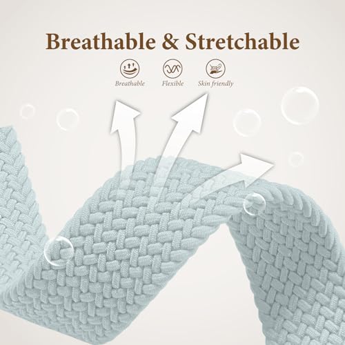 Image of 4 Pack Braided Stretchy Bands Compatible with Apple Watch 40mm 41mm 38mm 42mm 44mm 45mm 46mm 49mm Women Men, Breathable Nylon Elastic Daily Use Straps for iWatch Series 11 /10 9 8 7 6 5 4 3 SE /Ultra 2