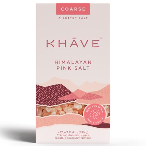KHAVE Coarse Grain Himalayan Pink Salt for Cooking &amp; Baking, 12 oz/350 gm