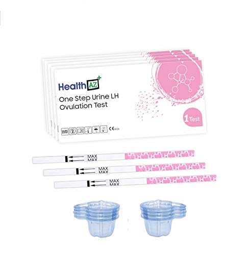 HealthAZ Ovulationsteststreifen, 10 praktische Ovulationsteststäbchen mit 10 Urinbechern - Schneller Fruchtbarkeitstest für Frauen Messgerät für Ovulation LH-Teststreifen Cover