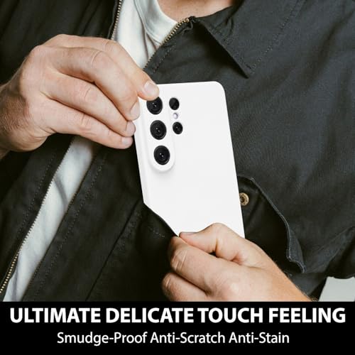 Image of LIRAMARK Liquid Silicone Soft Back Cover Case for Samsung Galaxy S26 Ultra 5G| Soft Micro-Fibre Lining Inside | Camera Protection Bump (White)