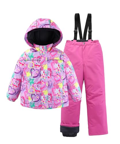 Hiheart Boys Girls Winter Ski Jacket & Pants Set 2-Piece Snowsuit